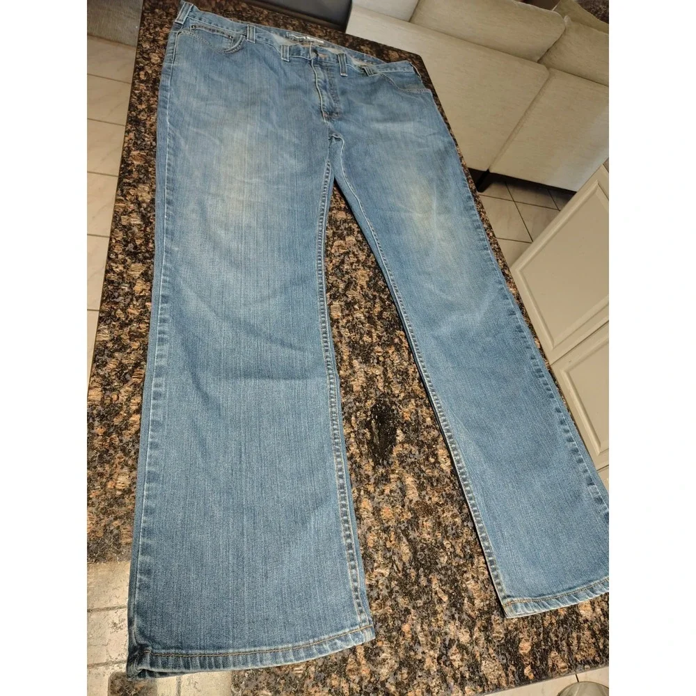 Carhartt Relaxed Fit Jeans Mens 44x34  Dark Wash Denim Work Wear